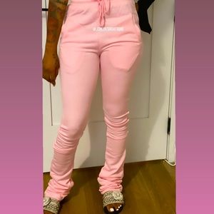 Pink Stacked Sweatpants Brand New